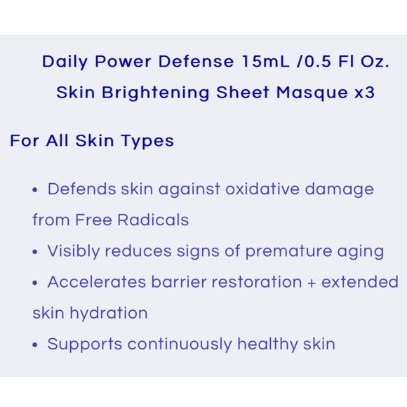ZO Skin Health - Daily Power Defense & Skin Brightening Sheet Masques - NIB - Picture 4 of 5